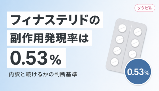 フィナステリドの副作用は？発現率0.53%の内訳と飲み続けてよいかの判断基準